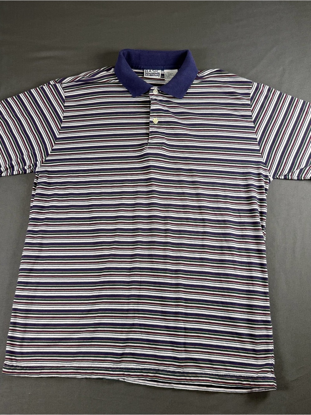 Basic Editions Striped Men’s Polo Vintage Y2K